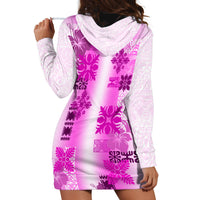 Hawaiian Quilt Hoodie Dress Vintage Pattern Pink LT05 - Polynesian Pride