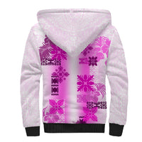 Hawaiian Quilt Sherpa Hoodie Vintage Pattern Pink LT05 - Polynesian Pride