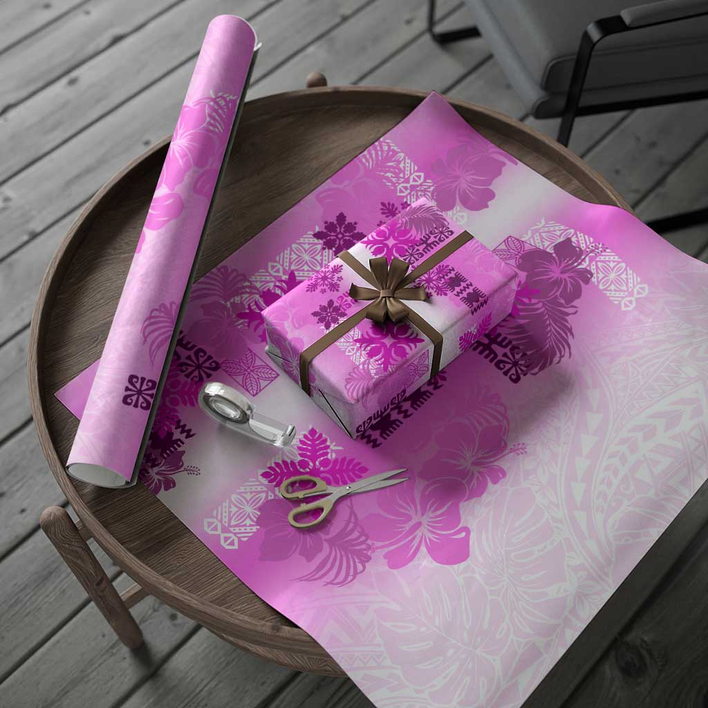 Hawaiian Quilt Wrapping Paper Vintage Pattern Pink - Polynesian Pride