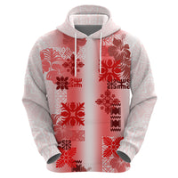 Hawaiian Quilt Hoodie Vintage Pattern Red LT05 - Polynesian Pride