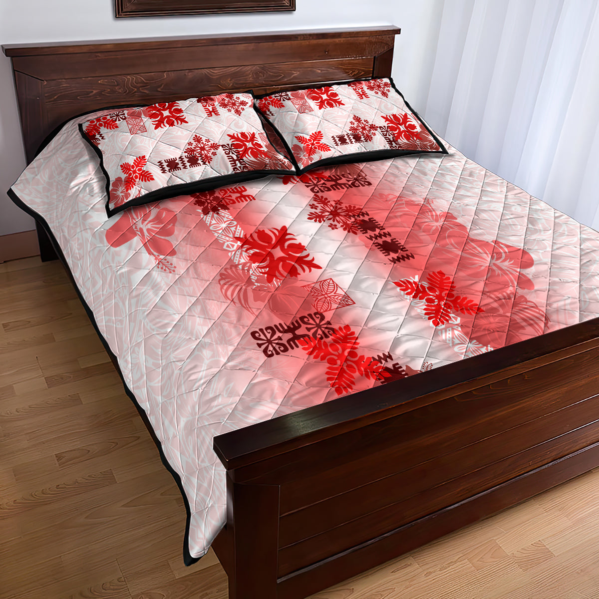 Hawaiian Quilt Quilt Bed Set Vintage Pattern Red LT05 - Polynesian Pride