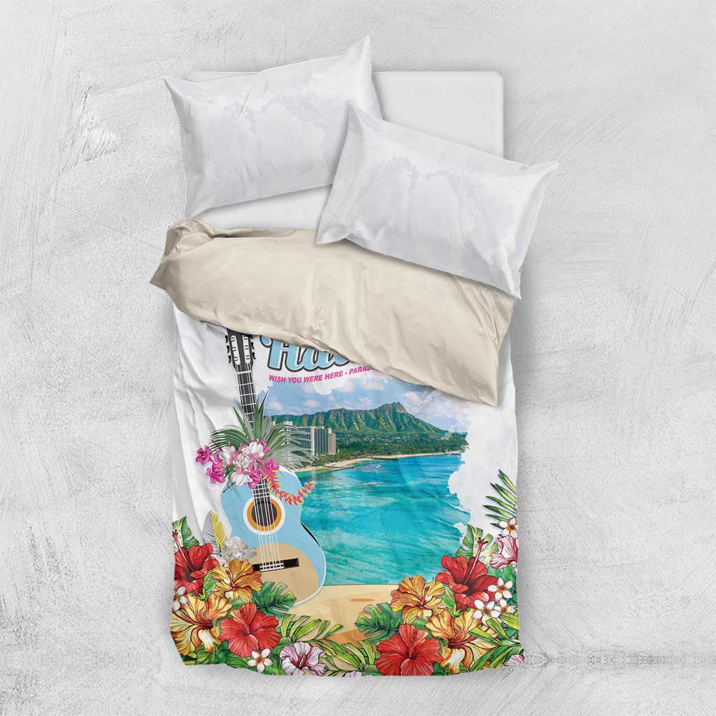 Aloha Hawaii Waikiki Beach Landscape Bedding Set