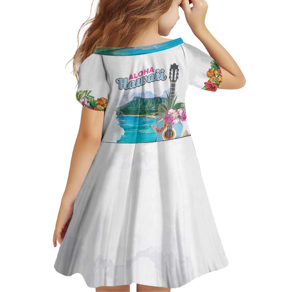 Aloha Hawaii Waikiki Beach Landscape Family Matching Puletasi and Hawaiian Shirt