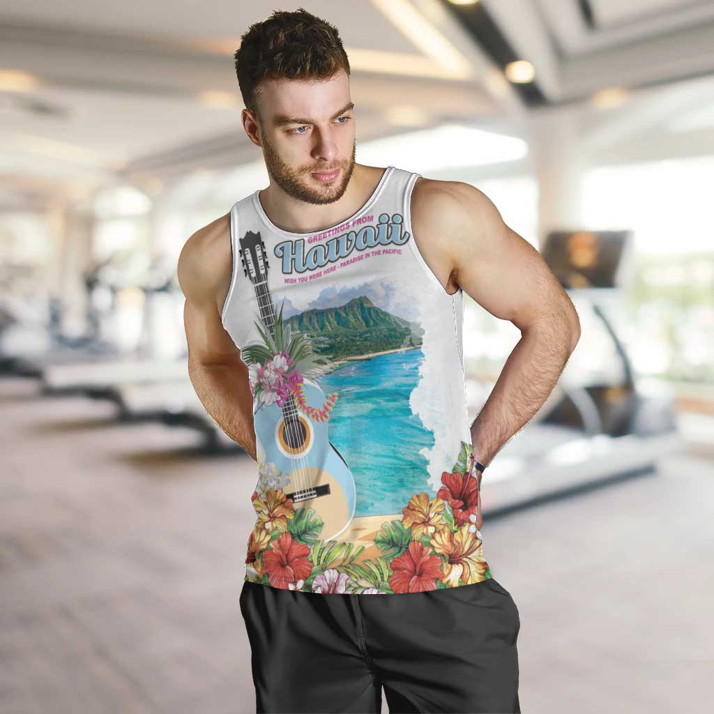 Aloha Hawaii Waikiki Beach Landscape Men Tank Top