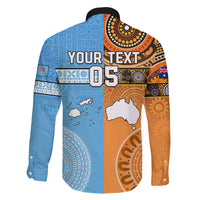 Custom Fiji Tapa And Australia Aboriginal Together Family Matching Mermaid Dress and Hawaiian Shirt LT05 - Polynesian Pride