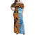 Custom Fiji Tapa And Australia Aboriginal Together Family Matching Off Shoulder Maxi Dress and Hawaiian Shirt LT05 Mom's Dress Blue - Polynesian Pride