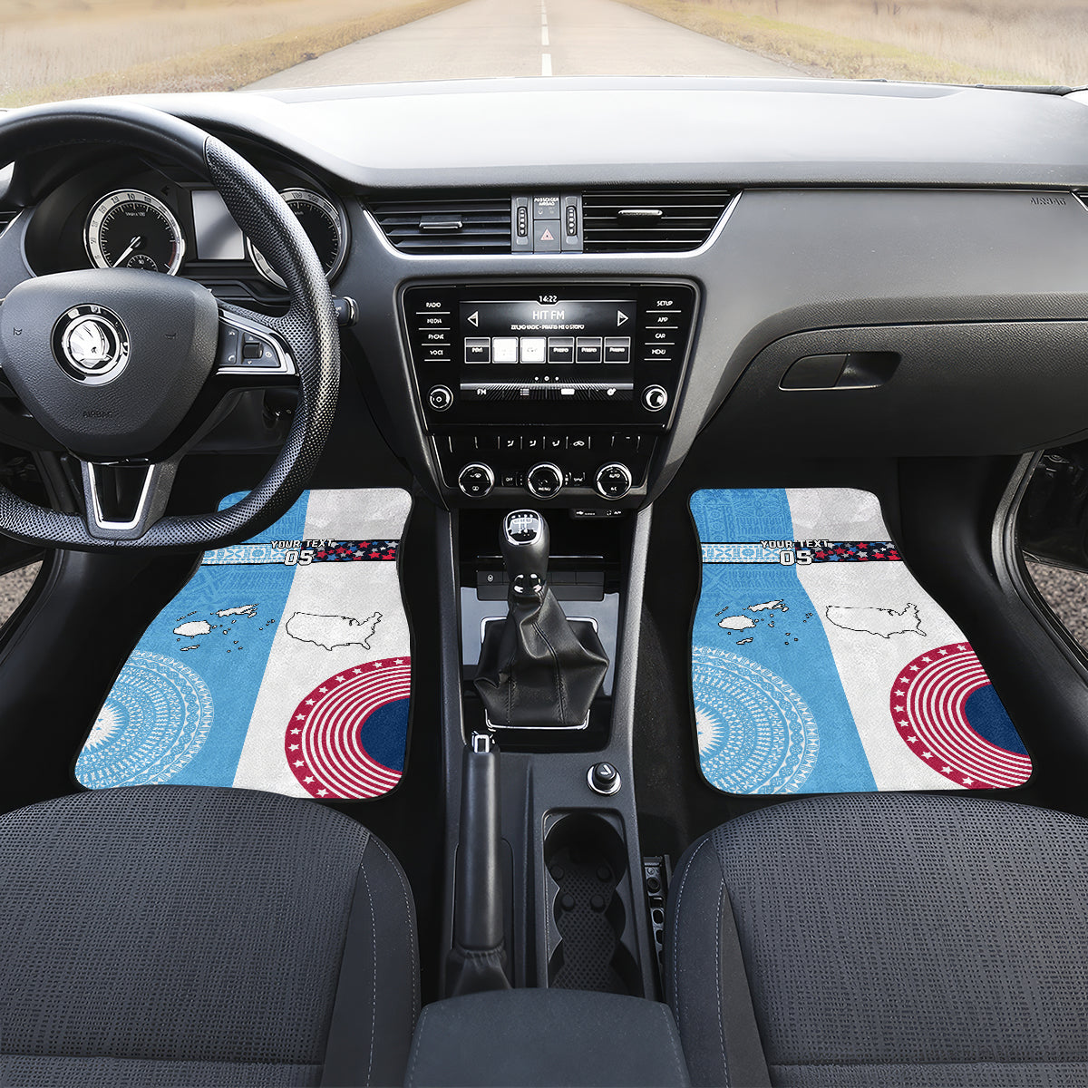 Custom Fiji And USA Palm Tree With Eagle Car Mats LT05 - Polynesian Pride