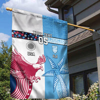 Custom Fiji And USA Palm Tree With Eagle Garden Flag LT05 - Polynesian Pride
