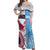 Custom Fiji And USA Palm Tree With Eagle Off Shoulder Maxi Dress LT05 Women Blue - Polynesian Pride