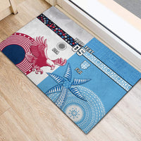 Custom Fiji And USA Palm Tree With Eagle Rubber Doormat LT05 - Polynesian Pride