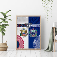 Custom Samoa And USA Together Canvas Wall Art LT05 - Polynesian Pride