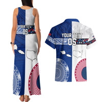 Custom Samoa And USA Together Couples Matching Tank Maxi Dress and Hawaiian Shirt LT05 - Polynesian Pride
