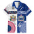 Custom Samoa And USA Together Family Matching Off Shoulder Long Sleeve Dress and Hawaiian Shirt LT05 Dad's Shirt - Short Sleeve Blue - Polynesian Pride