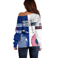 Custom Samoa And USA Together Off Shoulder Sweater LT05 - Polynesian Pride