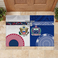 Custom Samoa And USA Together Rubber Doormat LT05 - Polynesian Pride