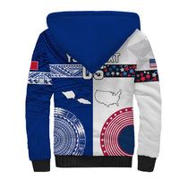 Custom Samoa And USA Together Sherpa Hoodie LT05 - Polynesian Pride