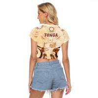 Tonga Women's Day Raglan Cropped T Shirt With Polynesian Pattern LT05 - Polynesian Pride