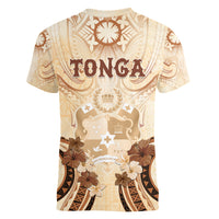 Tonga Women's Day Women V Neck T Shirt With Polynesian Pattern LT05 - Polynesian Pride