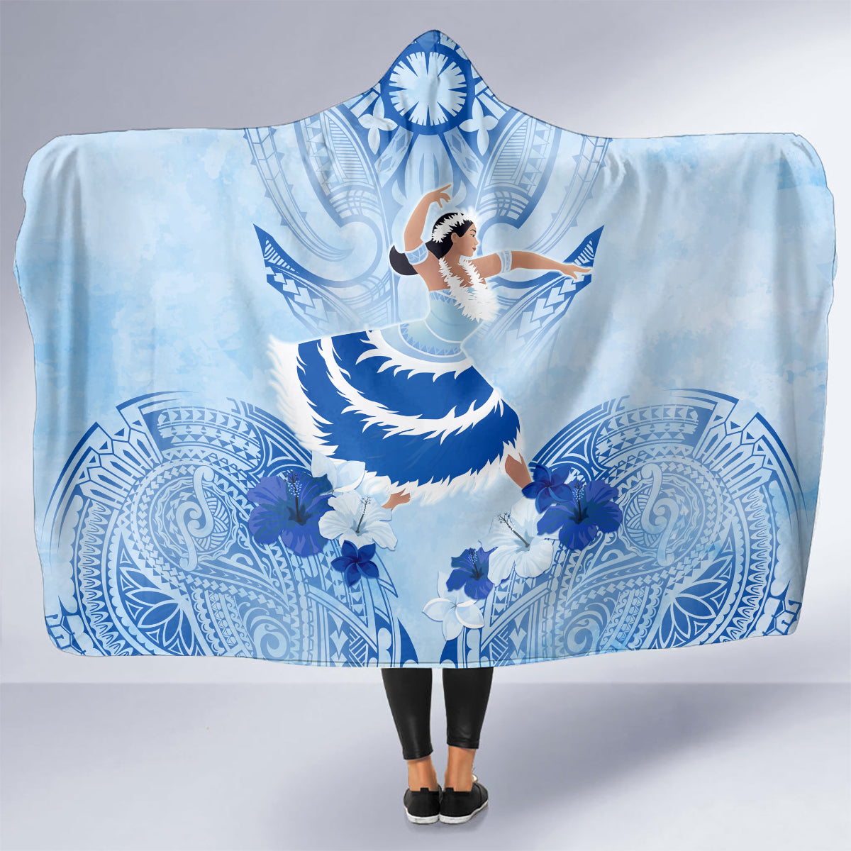 Cook Islands Women's Day Hooded Blanket With Polynesian Pattern