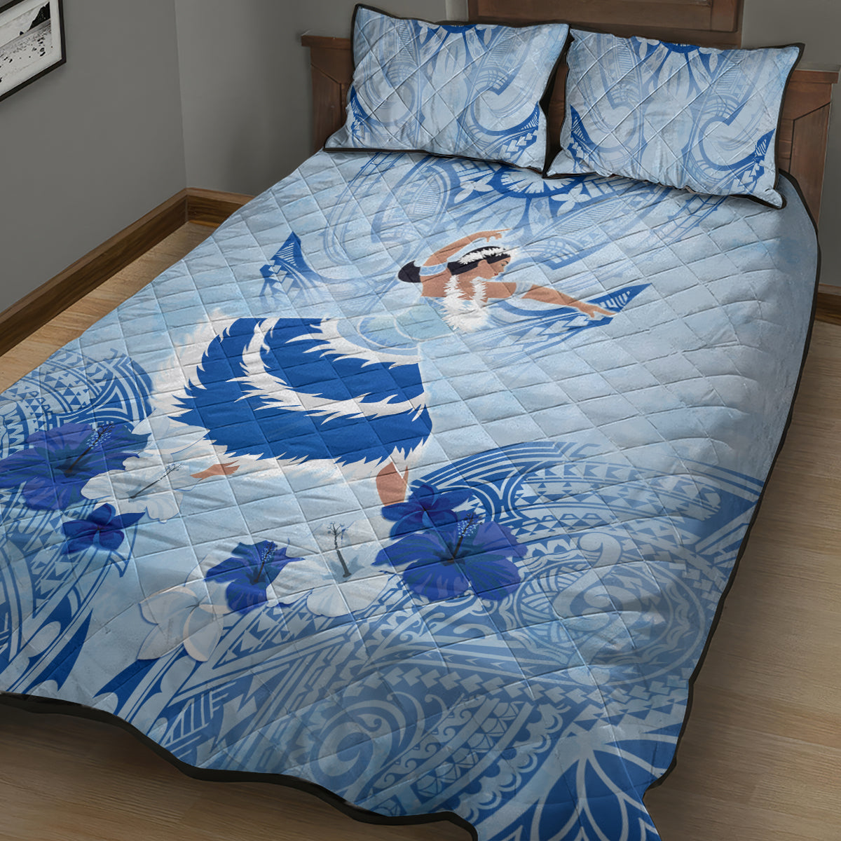 Cook Islands Women's Day Quilt Bed Set With Polynesian Pattern