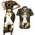 Niue Women's Day Couples Matching Short Sleeve Bodycon Dress and Hawaiian Shirt With Polynesian Pattern LT05 Gold - Polynesian Pride