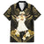 Niue Women's Day Family Matching Off Shoulder Short Dress and Hawaiian Shirt With Polynesian Pattern LT05 Dad's Shirt - Short Sleeve Gold - Polynesian Pride