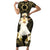 Niue Women's Day Family Matching Short Sleeve Bodycon Dress and Hawaiian Shirt With Polynesian Pattern LT05 Mom's Dress Gold - Polynesian Pride