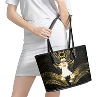 Niue Women's Day Leather Tote Bag With Polynesian Pattern LT05 - Polynesian Pride