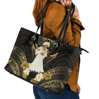 Niue Women's Day Leather Tote Bag With Polynesian Pattern LT05 - Polynesian Pride