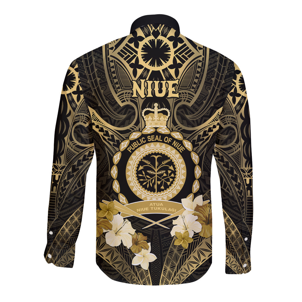 Niue Women's Day Long Sleeve Button Shirt With Polynesian Pattern LT05 - Polynesian Pride