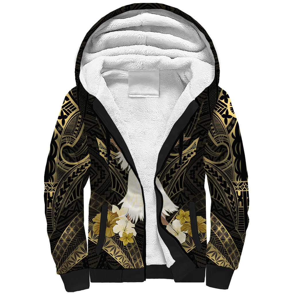 Niue Women's Day Sherpa Hoodie With Polynesian Pattern LT05 Unisex Gold - Polynesian Pride