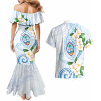 Guam Chamorro Couples Matching Mermaid Dress and Hawaiian Shirt Guasali Flowers Curves Style