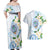 Guam Chamorro Couples Matching Off Shoulder Maxi Dress and Hawaiian Shirt Guasali Flowers Curves Style