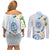 Guam Chamorro Couples Matching Off Shoulder Short Dress and Long Sleeve Button Shirt Guasali Flowers Curves Style