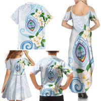 Guam Chamorro Family Matching Summer Maxi Dress and Hawaiian Shirt Guasali Flowers Curves Style