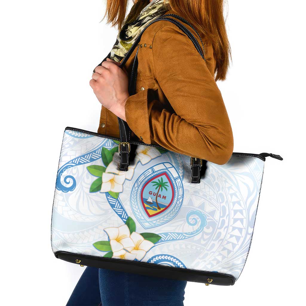 Guam Chamorro Leather Tote Bag Guasali Flowers Curves Style