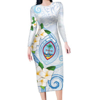 Guam Chamorro Long Sleeve Bodycon Dress Guasali Flowers Curves Style