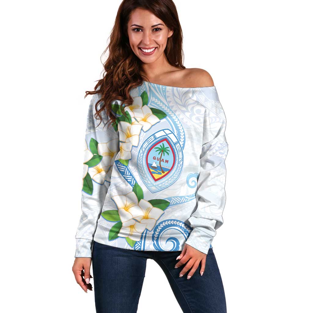 Guam Chamorro Off Shoulder Sweater Guasali Flowers Curves Style