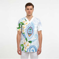 Guam Chamorro Scrub Top Guasali Flowers Curves Style - Polynesian Pride
