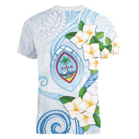 Guam Chamorro Women V-Neck T-Shirt Guasali Flowers Curves Style
