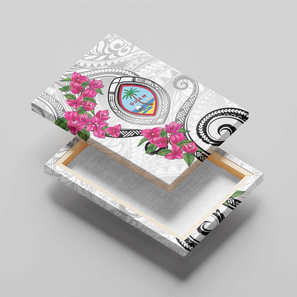 Guam Chamorro Canvas Wall Art Curves Polynesian Tattoo Mix Bougainvillea