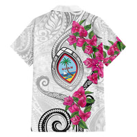 Guam Chamorro Family Matching Tank Maxi Dress and Hawaiian Shirt Curves Polynesian Tattoo Mix Bougainvillea