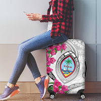 Guam Chamorro Luggage Cover Curves Polynesian Tattoo Mix Bougainvillea