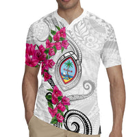 Guam Chamorro Rugby Jersey Curves Polynesian Tattoo Mix Bougainvillea LT05 - Polynesian Pride
