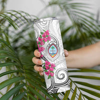 Guam Chamorro Skinny Tumbler Curves Polynesian Tattoo Mix Bougainvillea