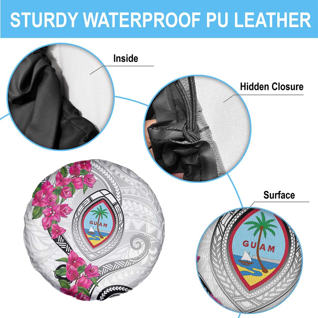 Guam Chamorro Spare Tire Cover Curves Polynesian Tattoo Mix Bougainvillea