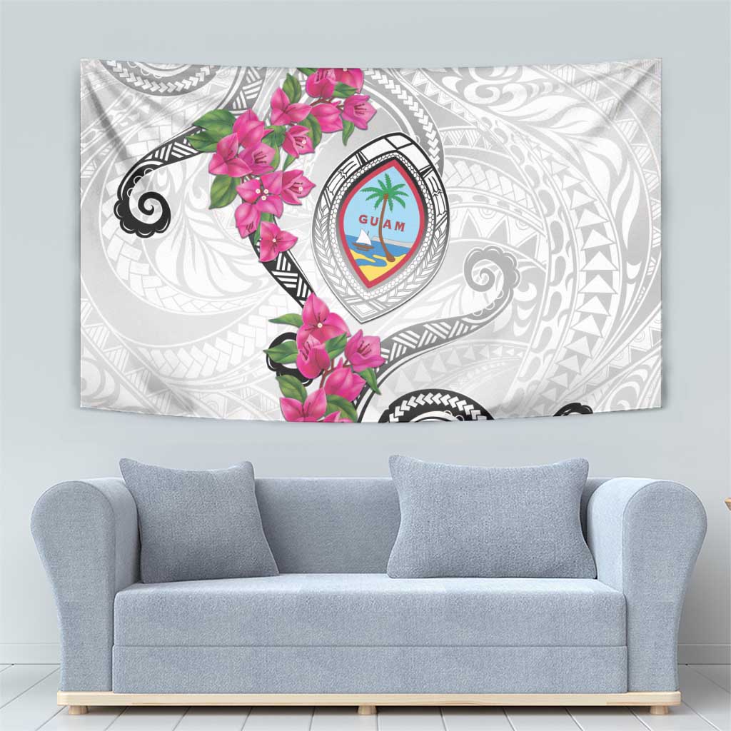 Guam Chamorro Tapestry Curves Polynesian Tattoo Mix Bougainvillea