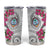 Guam Chamorro Tumbler Cup Curves Polynesian Tattoo Mix Bougainvillea