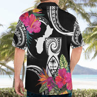 Hafa Adai Guam Hawaiian Shirt Polynesian Tattoo Tropical Flowers