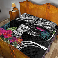 Hafa Adai Guam Quilt Bed Set Polynesian Tattoo Tropical Flowers